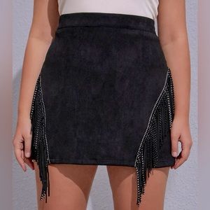 Black fringe skirt